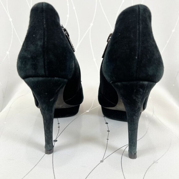 Tory Burch Black Suede Platform Ankle Boots $348 - Picture 4 of 9